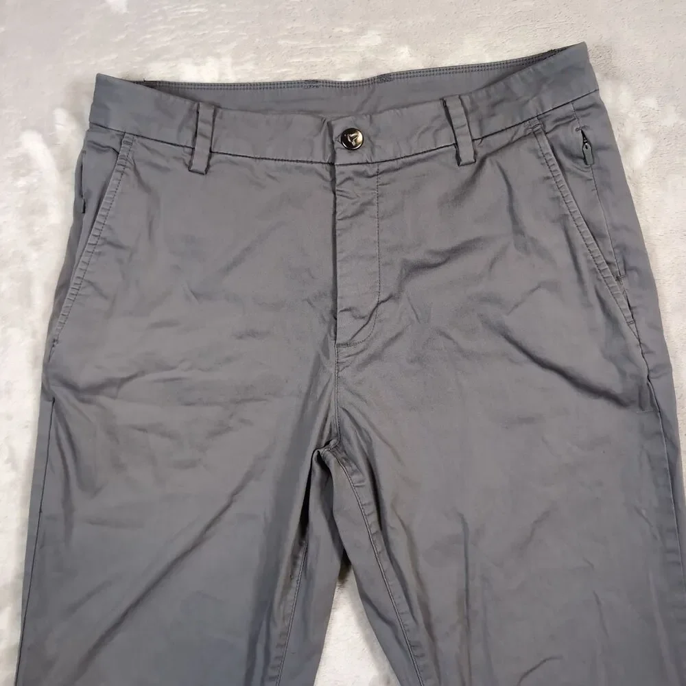 Birddogs Golf Pants Mens 32x34 (32x32) Gray Lined Chino Stretch Tech Performance